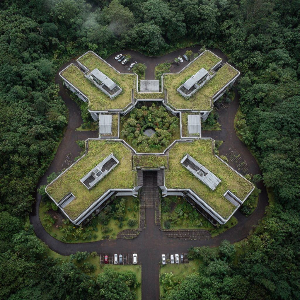 Aerial view of SMHW Rehab treatment facility